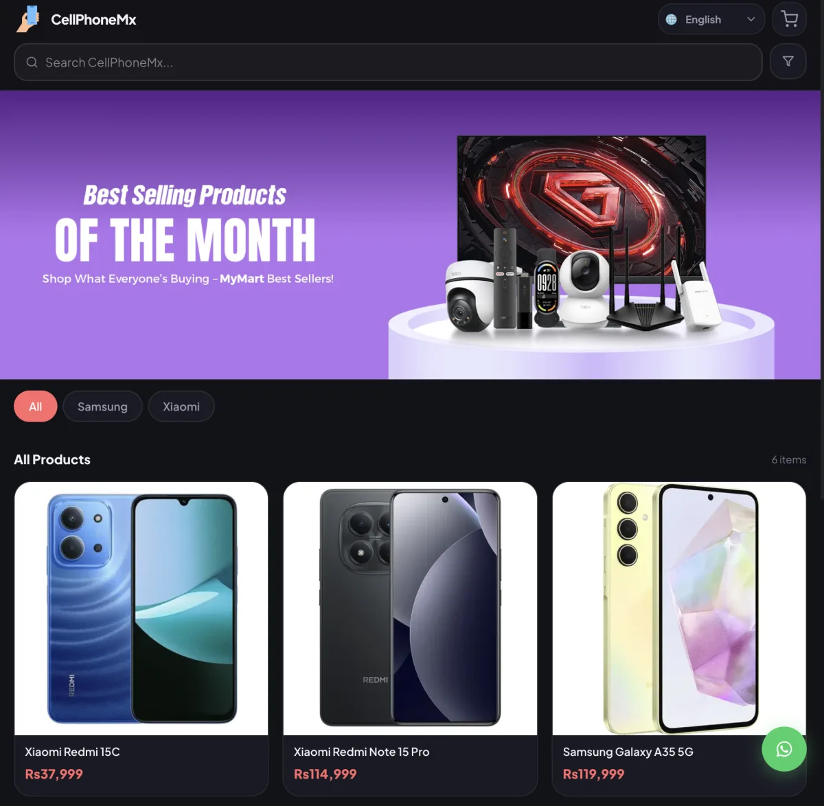 Cell Phone Store storefront preview